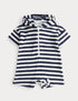 Pure Cotton Striped Towelling All in One (0-3 Yrs) - NAVY / 18-36 Months