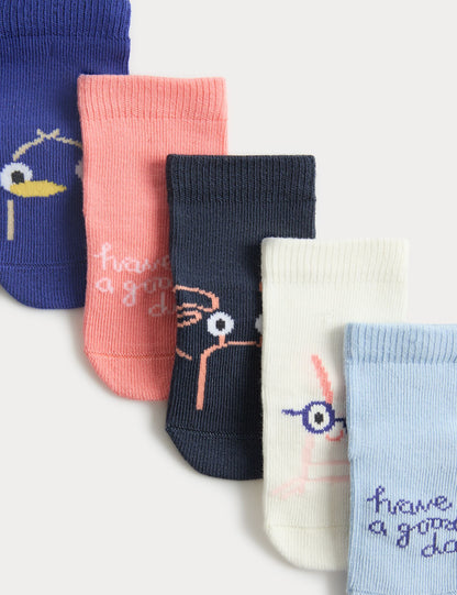 5 Pack Cotton Rich Baby Socks (0-25 Months)