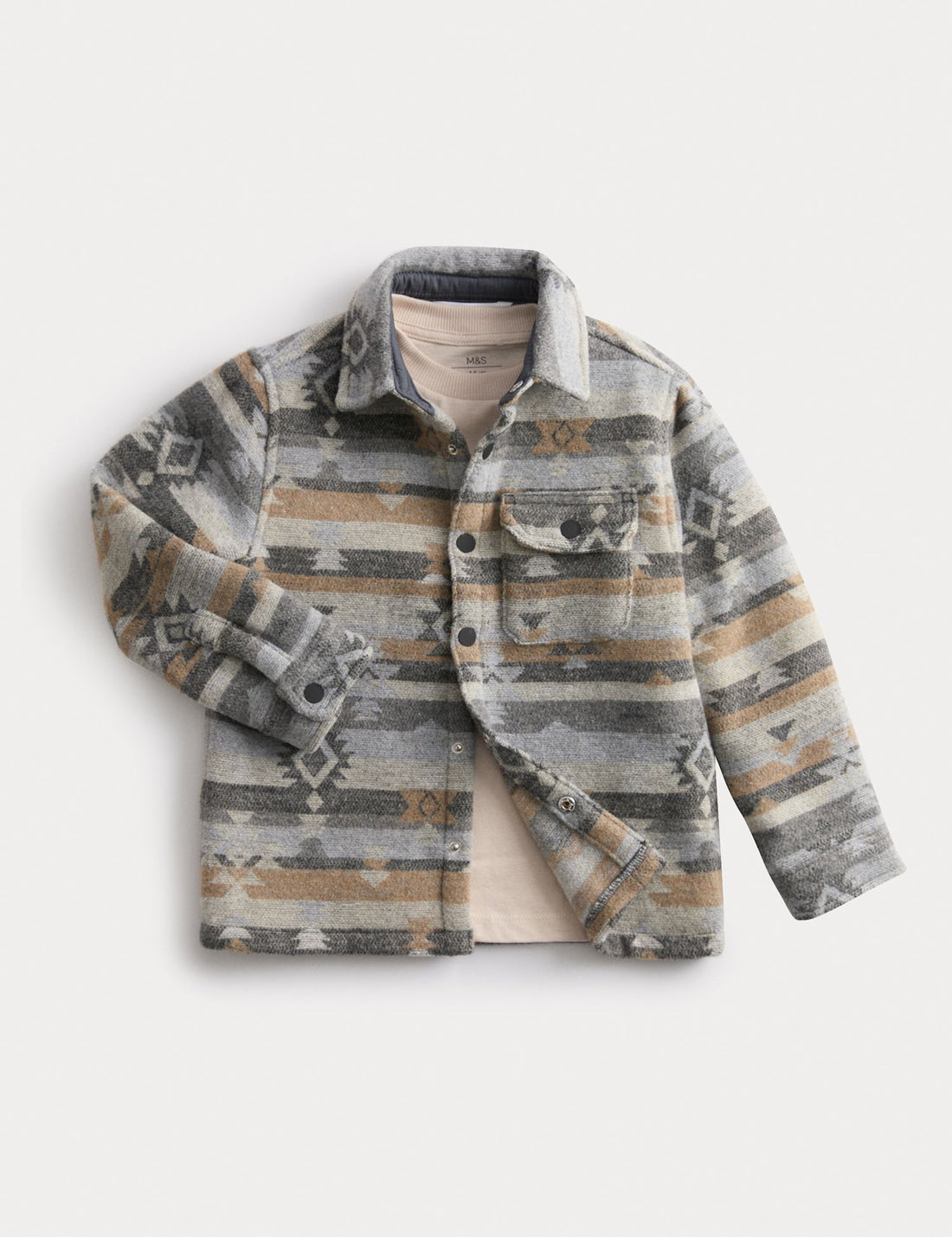 Patterned Shirt &amp;amp; T-Shirt Set (2-8 Yrs) - NEUTRAL / 2-3 Years