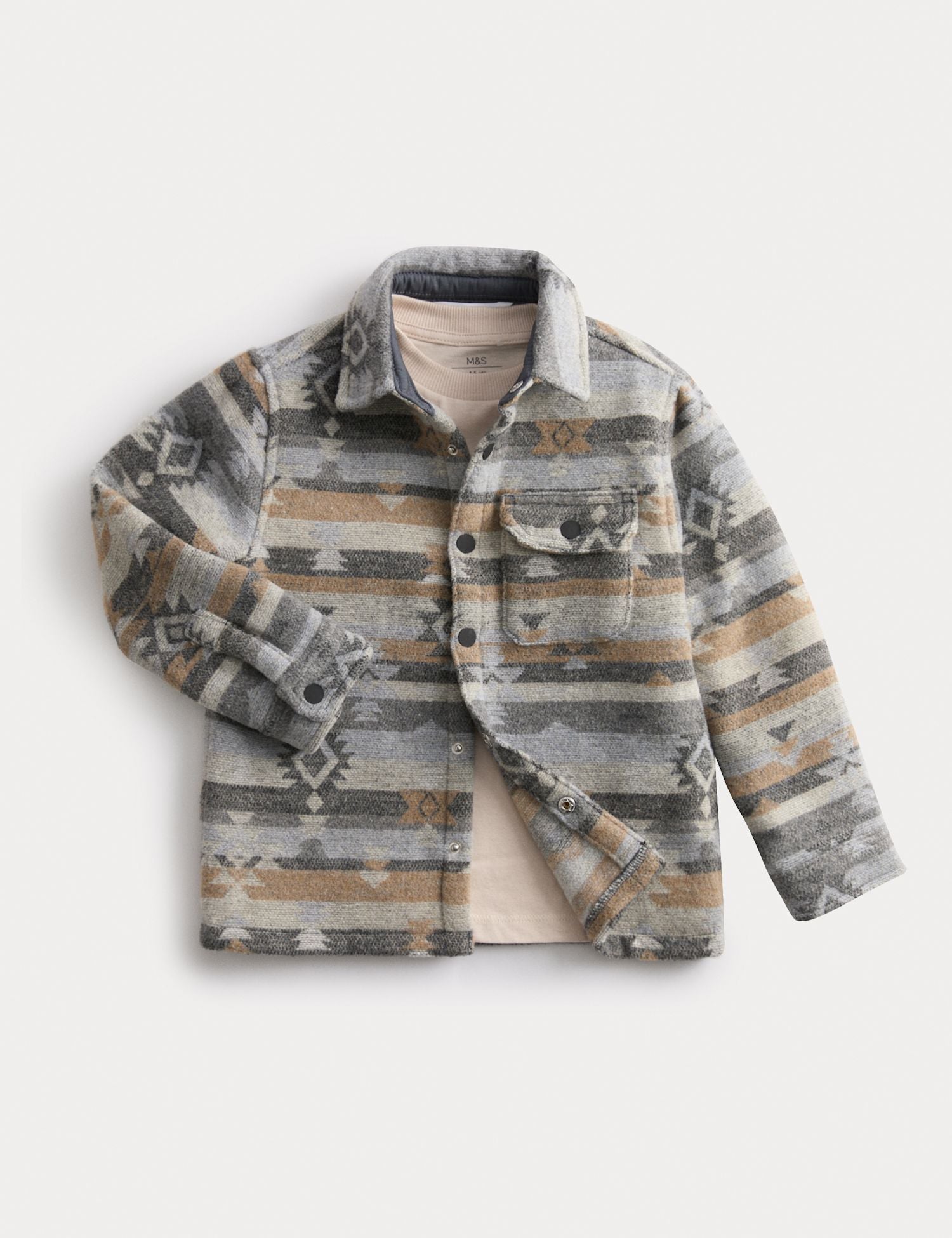 Patterned Shirt &amp;amp; T-Shirt Set (2-8 Yrs) - NEUTRAL / 2-3 Years