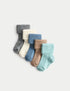 5 Pack Cotton Rich Ribbed Baby Socks (0-2 Yrs) - MULTI / Newborn