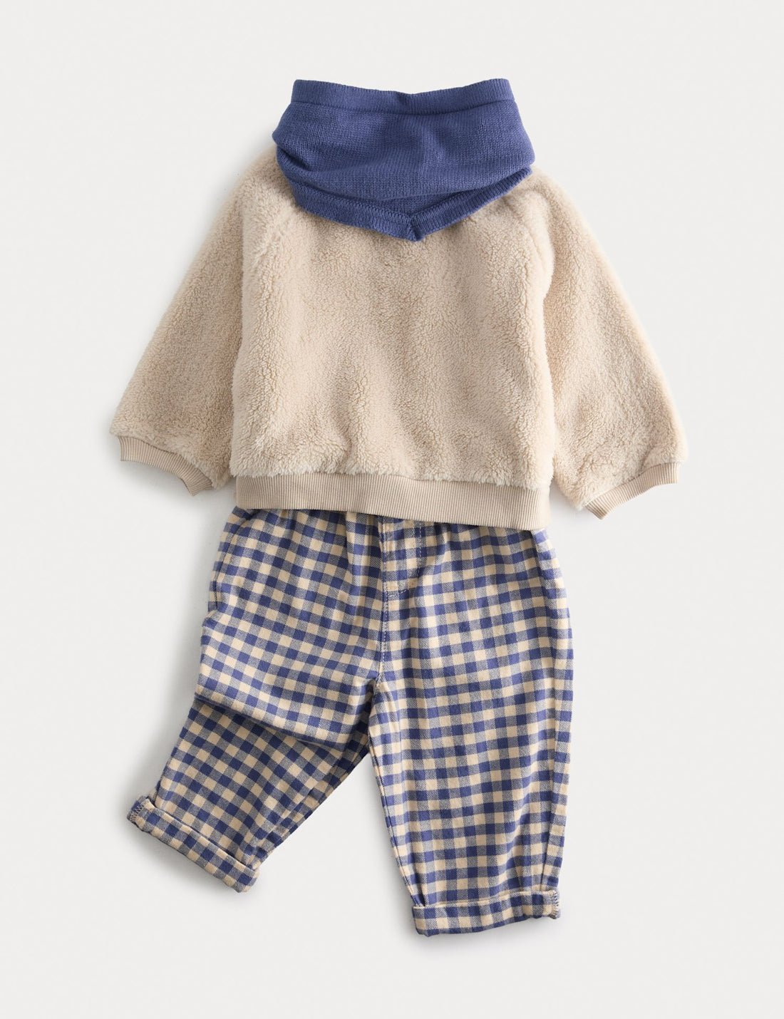 3 Piece Gingham Trousers Outfit (0-6 Yrs) - BLUE MIX / 12-18 Months