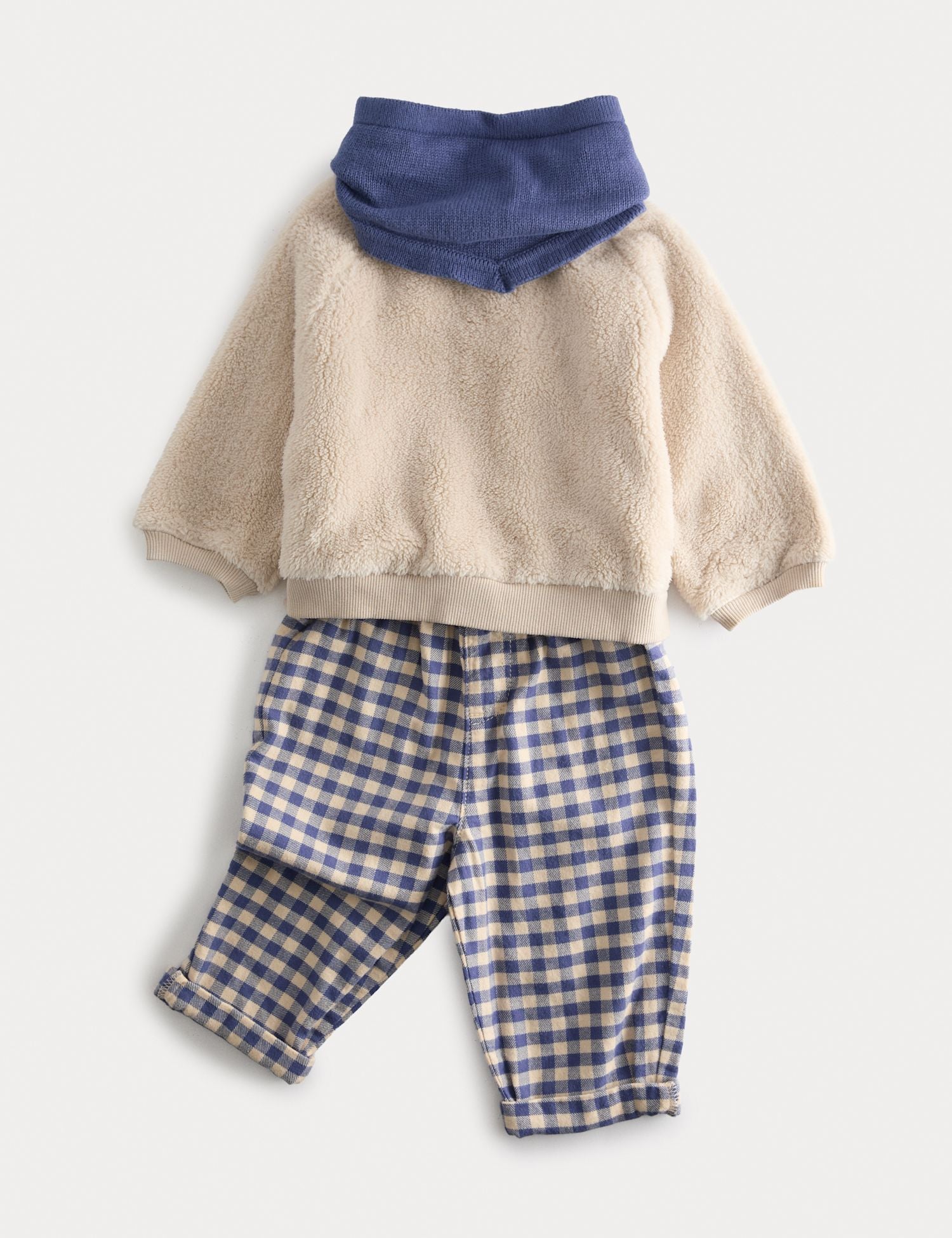 3 Piece Gingham Trousers Outfit (0-6 Yrs) - BLUE MIX / 12-18 Months