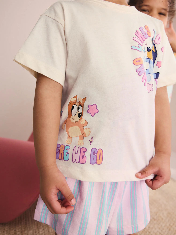 Ecru Bluey Short Pyjamas 2 Pack