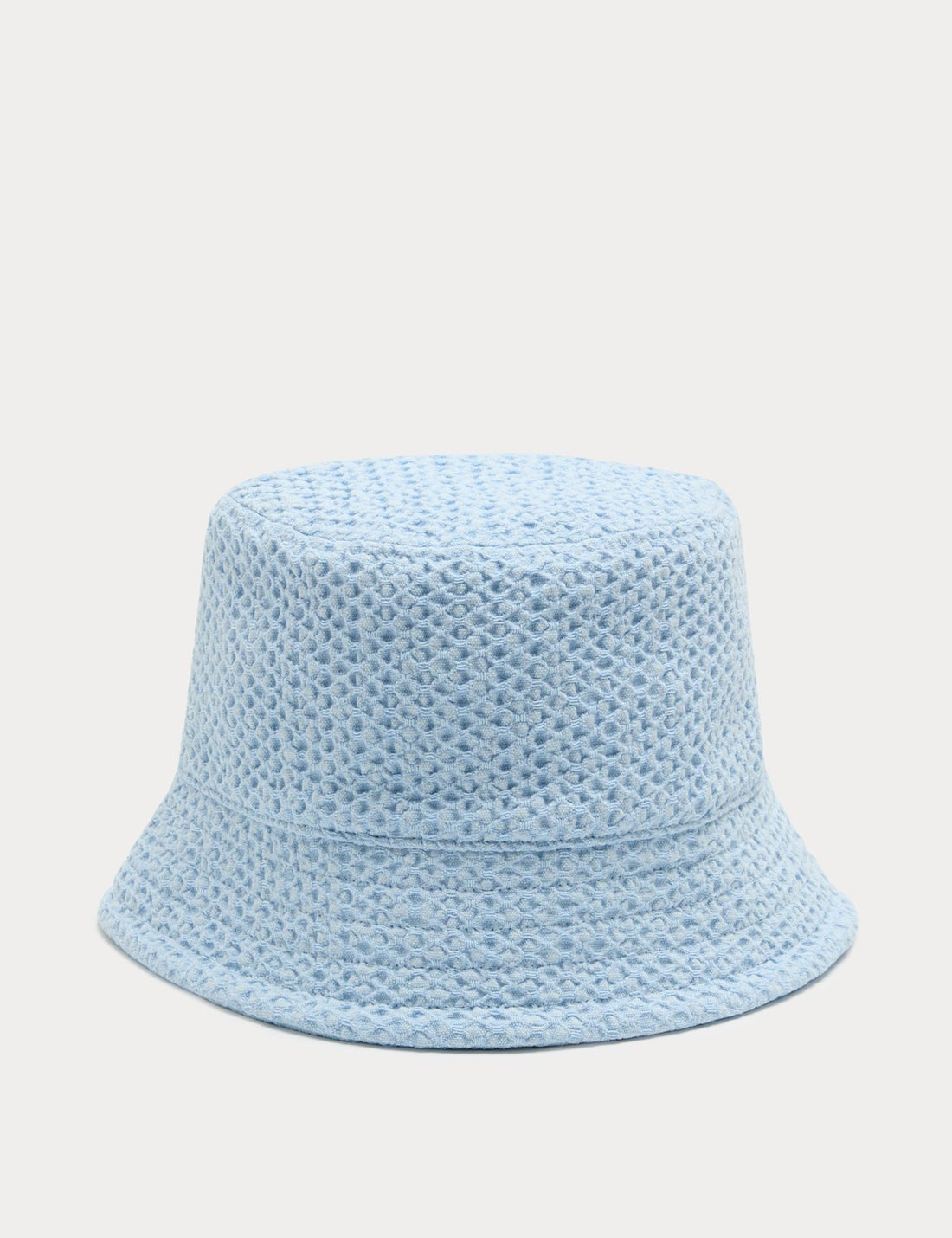Pure Cotton Textured Bucket Hat - WHITE / Small-Medium