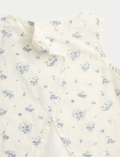 2 Piece Floral Outfit With Knickers (0-12 Mths) - IVORY / 9-12 Months