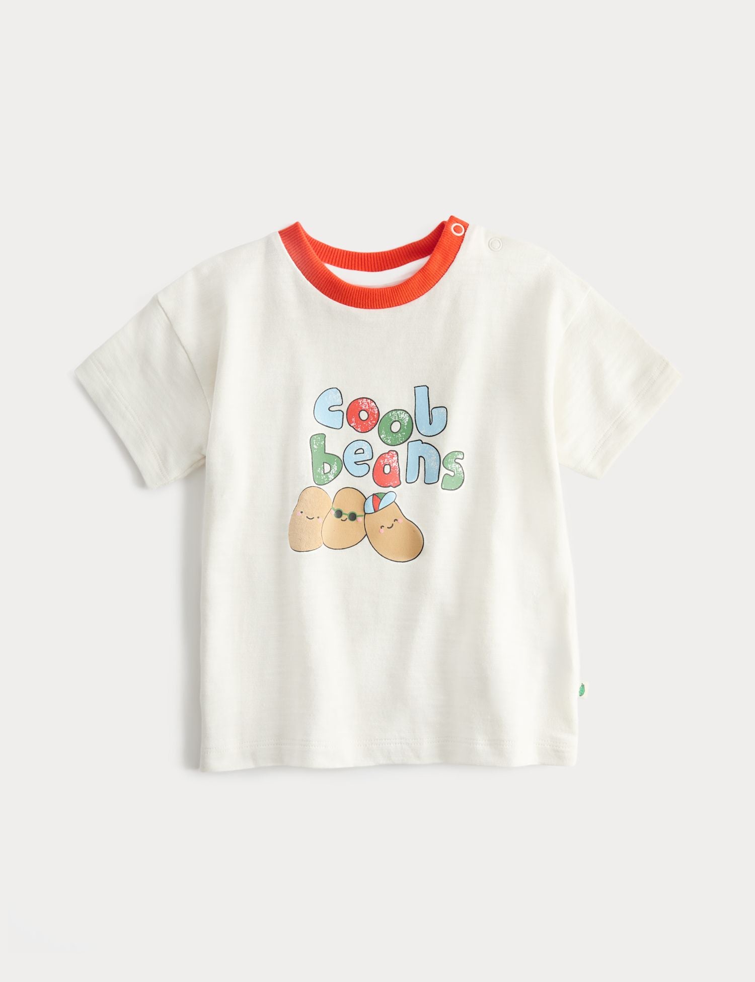 Pure Cotton Cool Beans Graphic T-Shirt (0-3 Yrs) - WHITE MIX / 12-18 Months