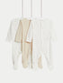 3 Pack Pure Cotton Turtle Sleepsuits (0-3 Yrs) - IVORY / 2-3 Years