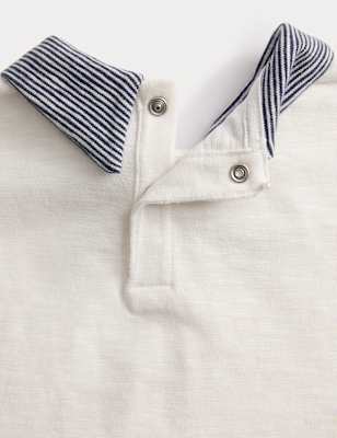 Pure Cotton Tie Neck T-Shirt (0 Mths-3 Yrs)