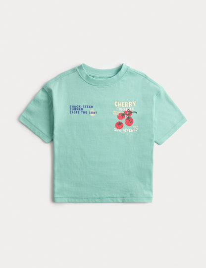 Pure Cotton Graphic T-Shirt (2-8 Yrs) - GREEN / 2-3 Years