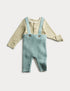 2pc Cotton Rich Sprig Dungaree Outfit (0-12 Mths) - MINK MIX / 9-12 Months