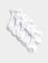 5 Pack Cotton Rich Frill Baby Socks - WHITE / 2-3 Years