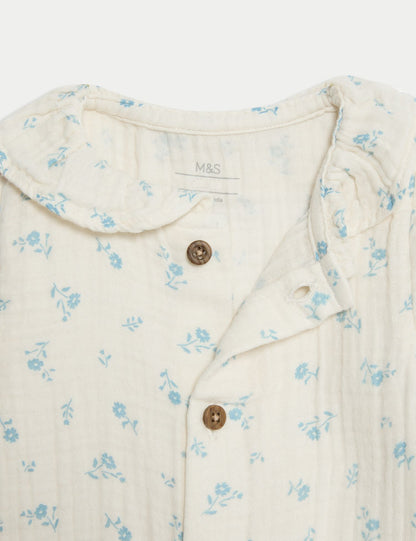 Pure Cotton Floral All in One (0-12 Mths)