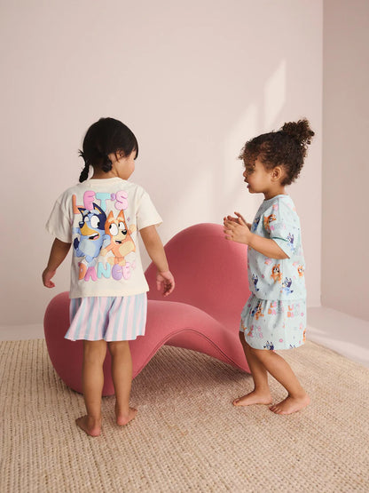 Ecru Bluey Short Pyjamas 2 Pack