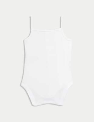 5 Pack Pure Cotton Strappy Bodysuits (6½lbs-3 Yrs)