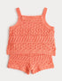 2 Piece Pure Cotton Crochet Outfit (0-5 Yrs)