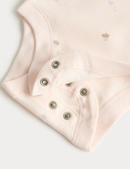 3 Pack Cotton Rich Cupcake Bodysuits (6½lbs-3 Yrs)