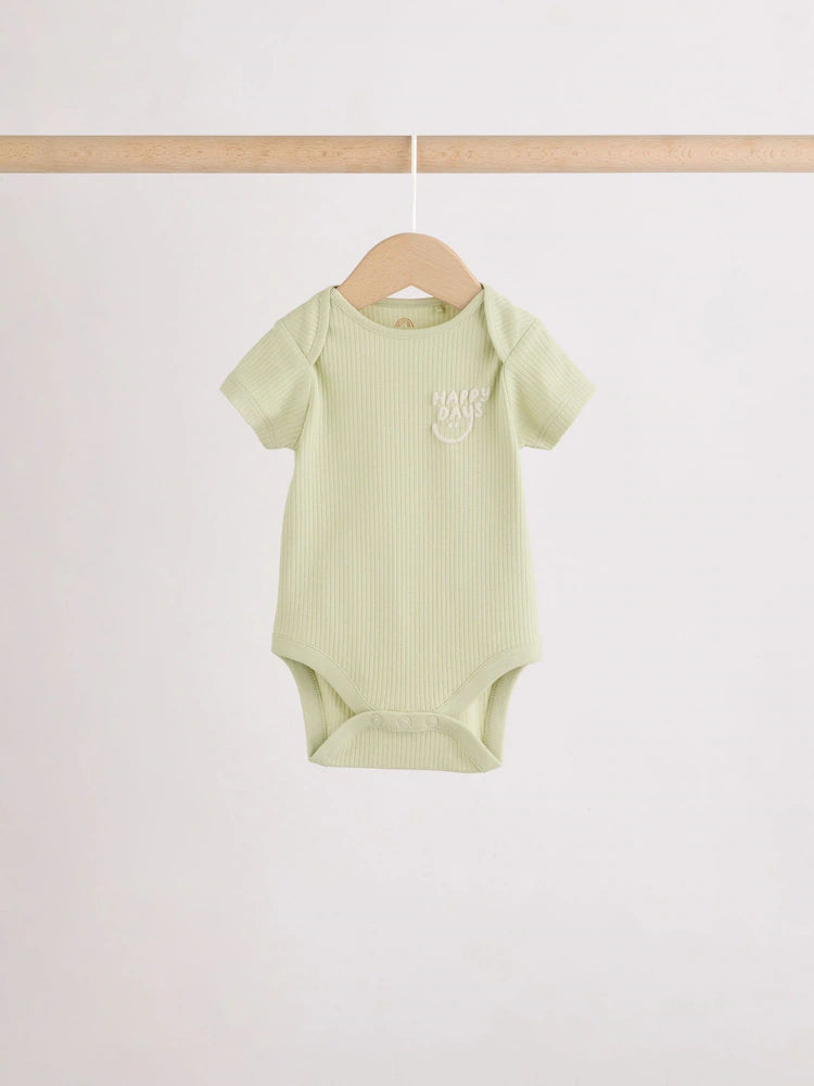 Multi Short Sleeve Baby Bodysuits 5 Pack