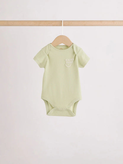 Multi Short Sleeve Baby Bodysuits 5 Pack