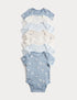 7 Pack Pure Cotton Plane Bodysuits (5lbs-3 Yrs) - BLUE MIX / 12-18 Months
