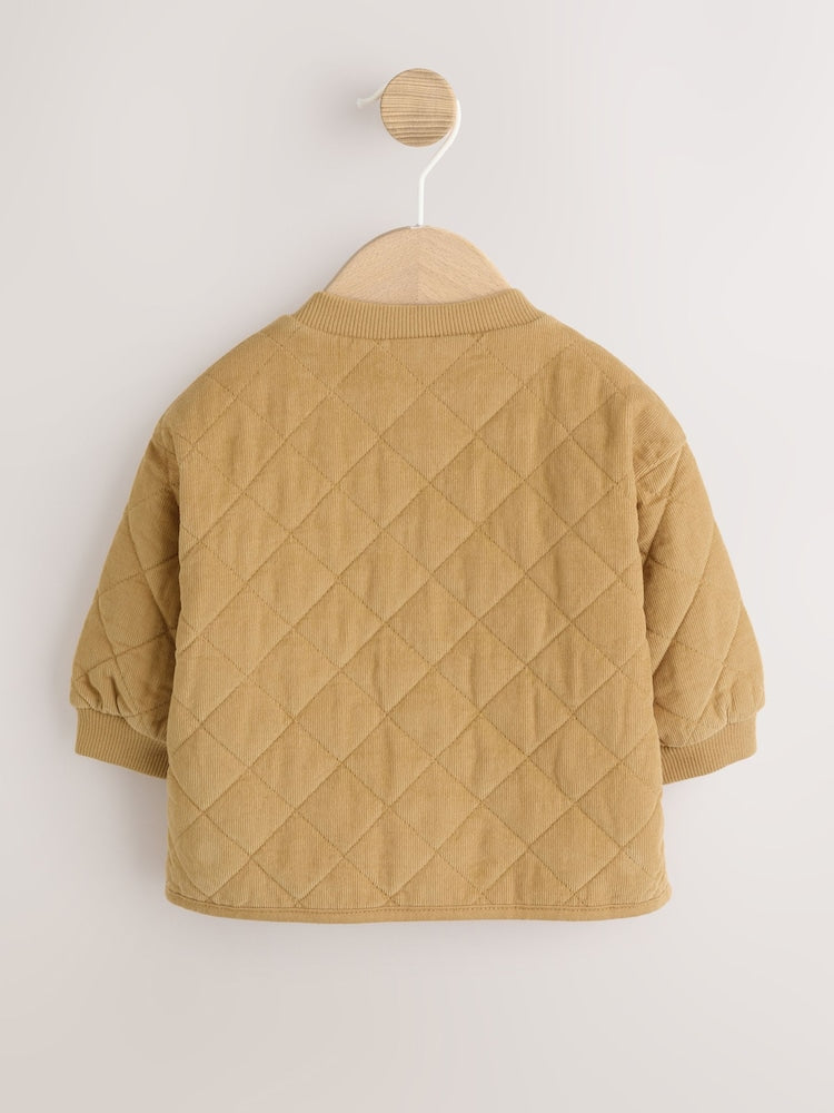 Yellow Cord Quilted Baby Jacket