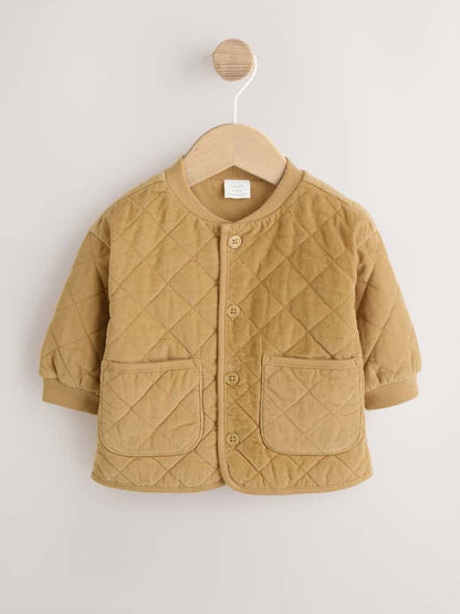 Yellow Cord Quilted Baby Jacket