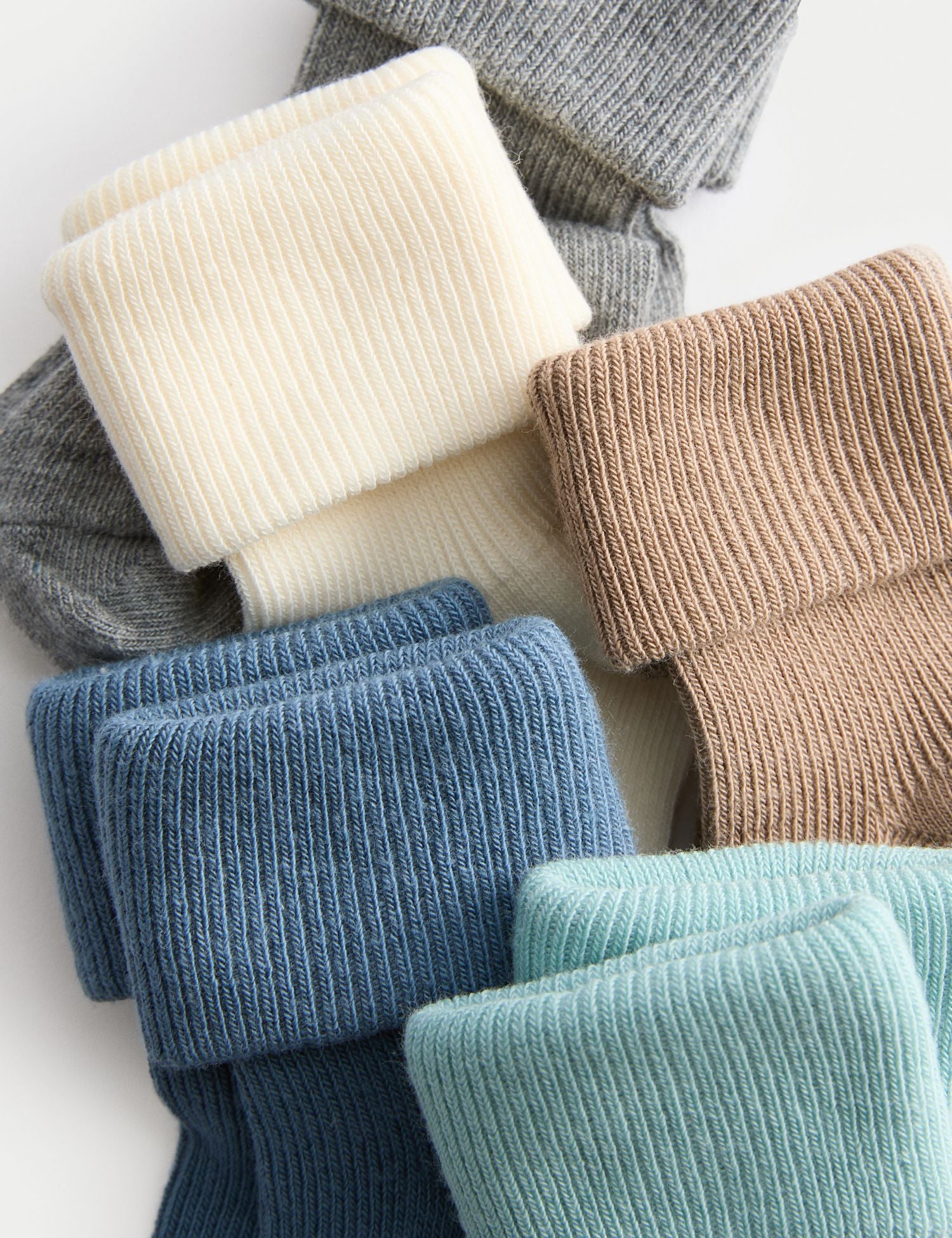 5 Pack Cotton Rich Ribbed Baby Socks (0-2 Yrs)