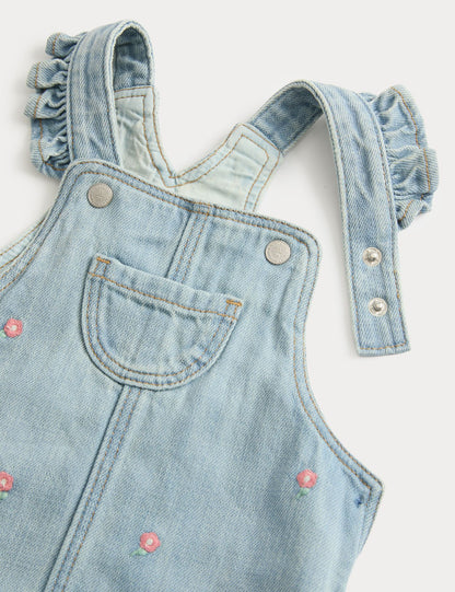 2 Piece Denim Embroidered Pinny Outfit (0-5 Yrs)