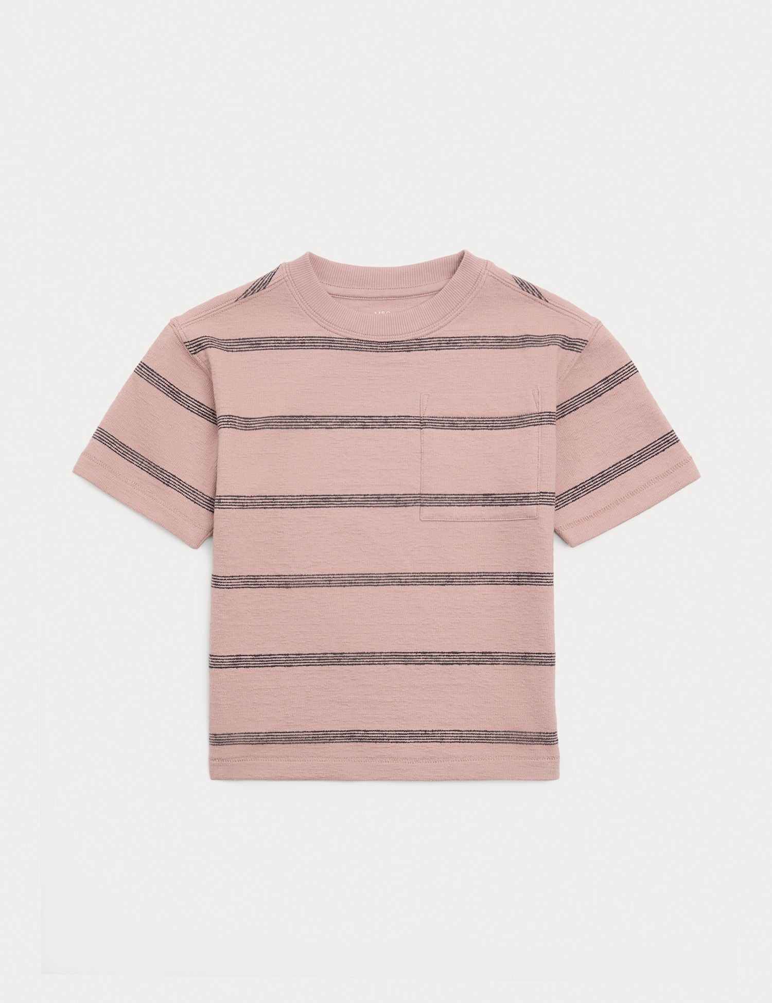 Pure Cotton Striped Textured T-Shirt (2-8 Yrs) - NEUTRAL / 2-3 Years