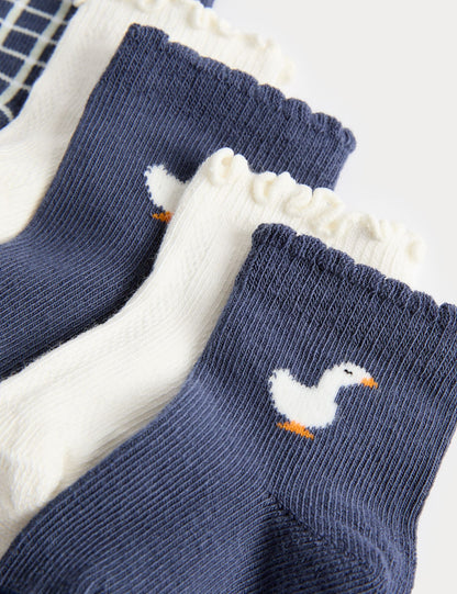 5 Pack Cotton Rich Dollshouse Socks