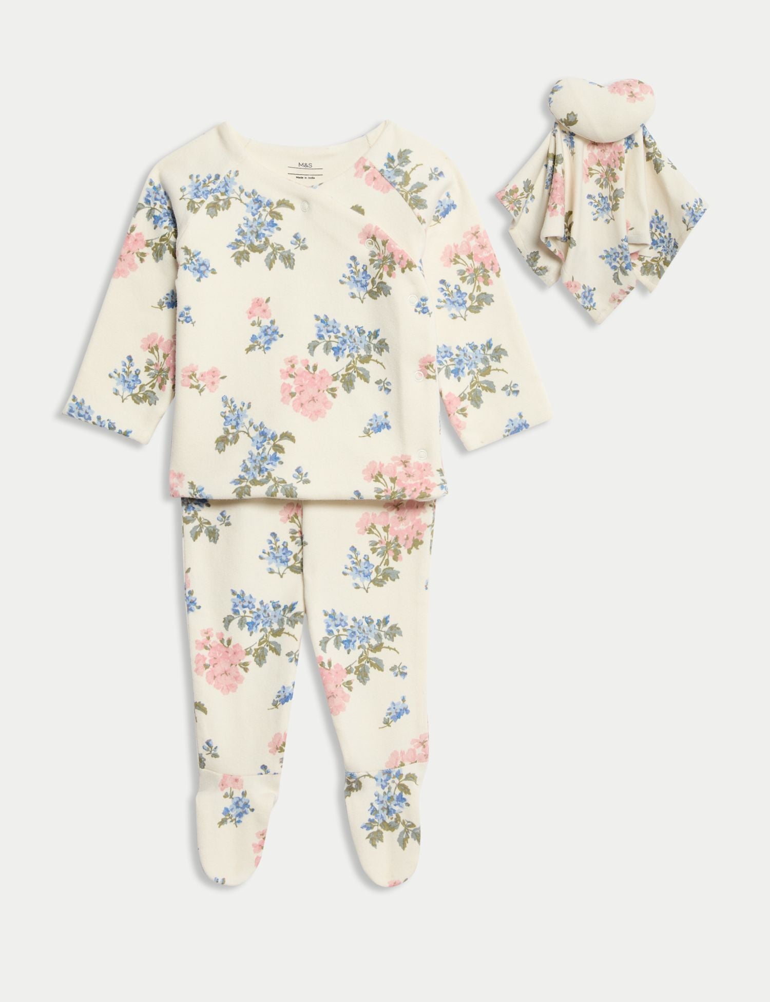 2pc Cotton Rich Floral Outfit (0-12 Mths) - IVORY MIX / 0-3 Months