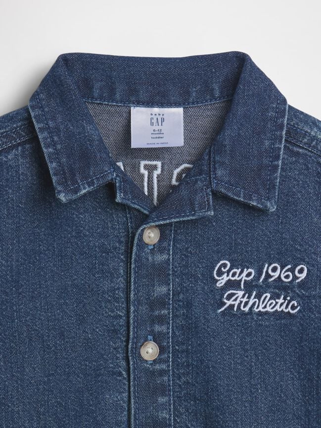 baby denim gap logo shorty one piece