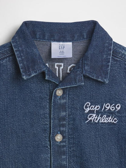 baby denim gap logo shorty one piece