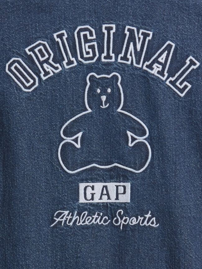 baby denim gap logo shorty one piece