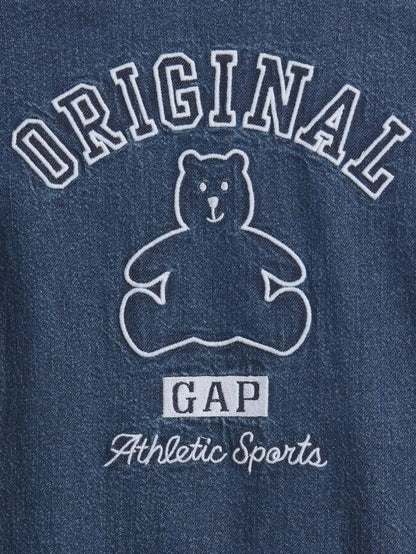 baby denim gap logo shorty one piece