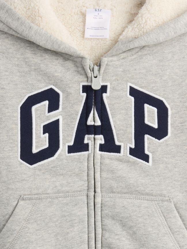 babygap logo sherpa zip hoodie