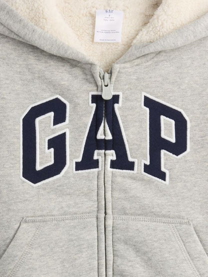 babygap logo sherpa zip hoodie