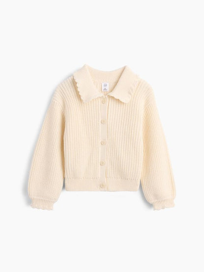 Baby &amp; Toddler Collared Cardigan Sweater - Ivory Frost / 12-18M