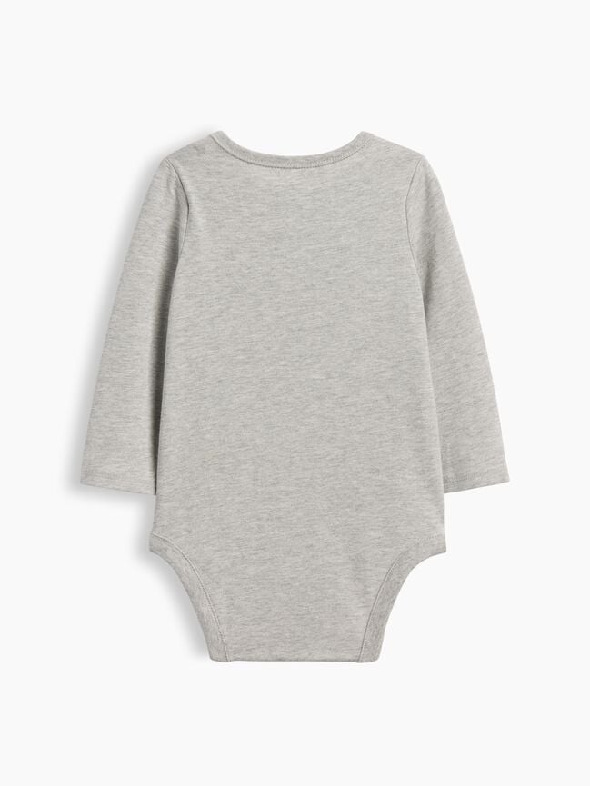 Baby First Favorites Organic Cotton Halloween Bear Bodysuit - Grey / 12-18M