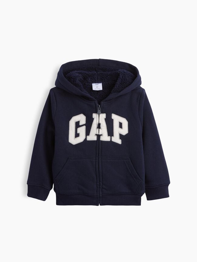 babygap logo sherpa zip hoodie