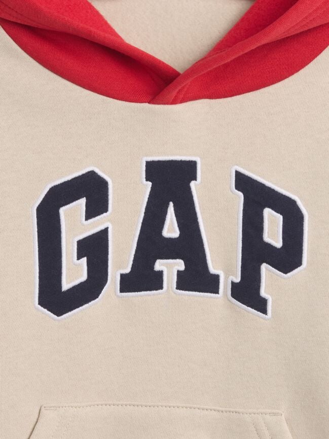 babygap relaxed colorblock logo hoodie