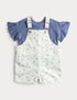 2 Piece Cotton Rich Dungaree Outfit (0-3 Yrs) - CREAM MIX / 12-18 Months