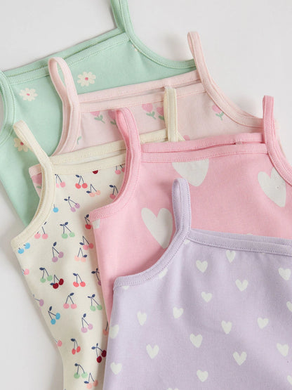 Pink Vest Baby Bodysuits 5 Pack