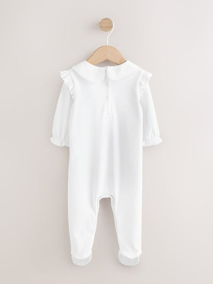 White Occasion Baby Sleepsuit (0-2yrs)