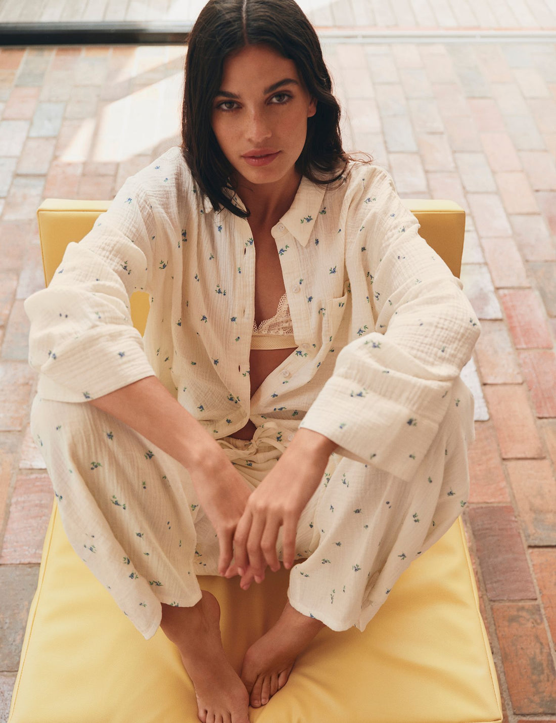 Pure Cotton Muslin Printed Pyjama Top