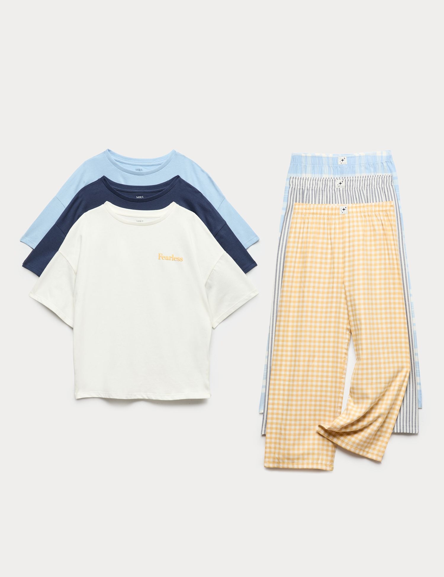 3 Pack Pure Cotton Pyjama Sets (6-16 Yrs)