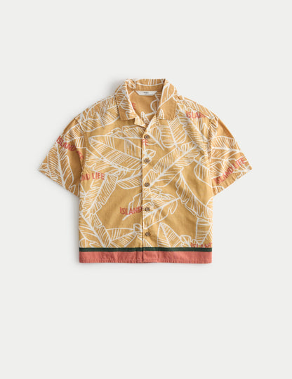 Pure Cotton Tropical Print Shirt (2-8 Yrs) - ORANGE MIX / 2-3 Years