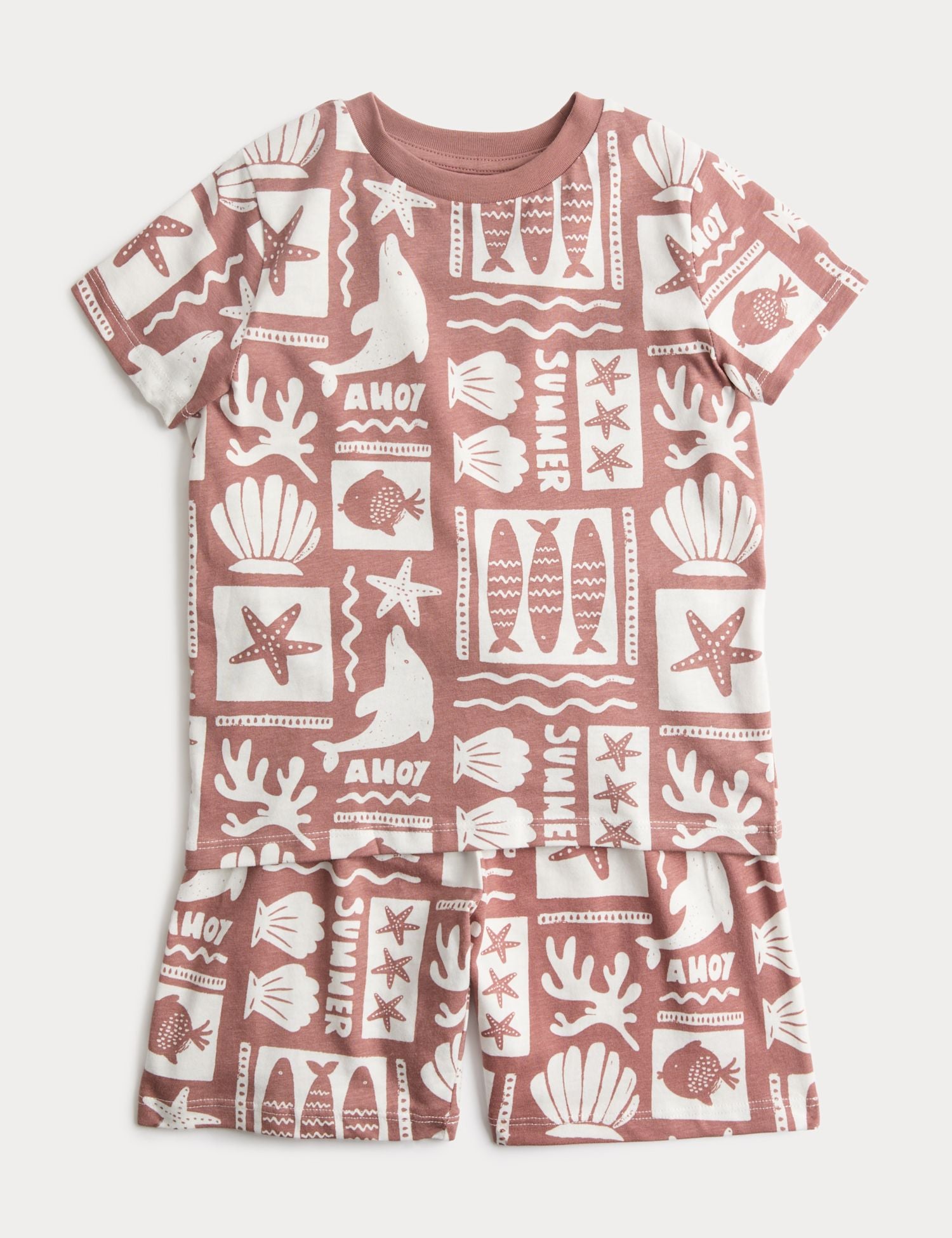 Kids Sealife Graphic Short Pyjamas (1-8 Yrs)