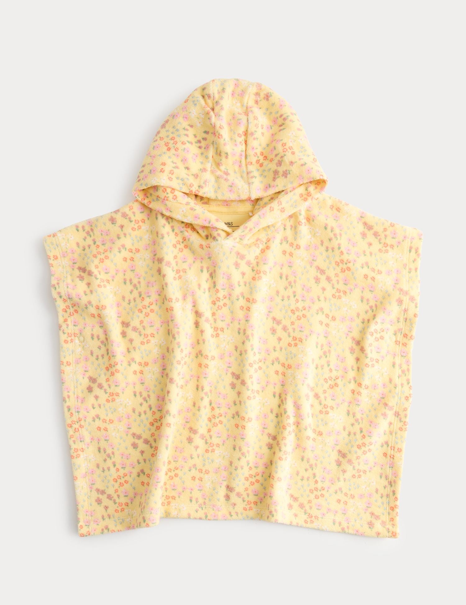 Pure Cotton Ditsy Floral Towel Poncho (0-3 Yrs) - MULTI / 18-36 Months
