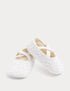 Baby Broderie Ballet Pram Shoes (0-18 Mths) - WHITE / 3-6 Months